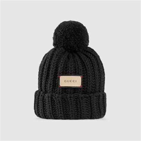 wool hat with gucci label|gucci beanie hat.